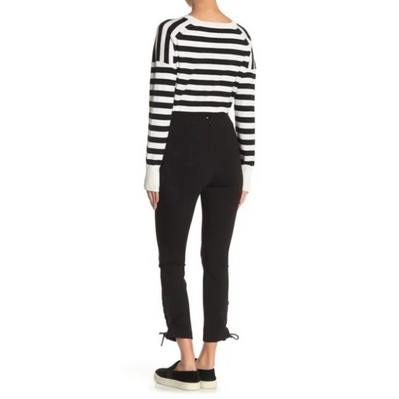 Rag & Bone Pants Simone Lace Up Black Stretch Crop Ankle Pants SZ 8 $325 - Picture 6 of 11